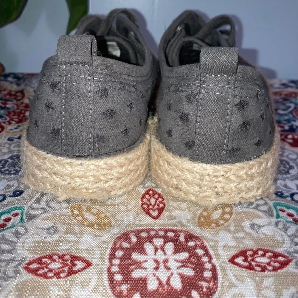 Universal Thread, Grey Jenna Star Espadrilles, Laser Cut Stars, Target Women’s 6